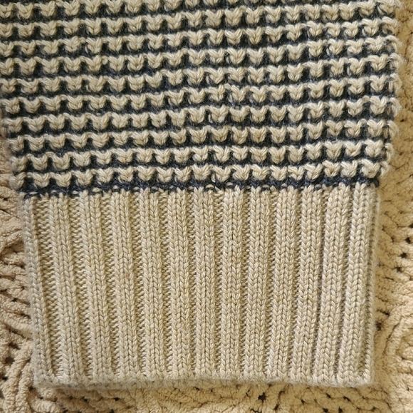 Candy & Caviar Khaki Recycled Blend Mockneck Quarter-zip Sweater - Size S - Picture 3 of 9